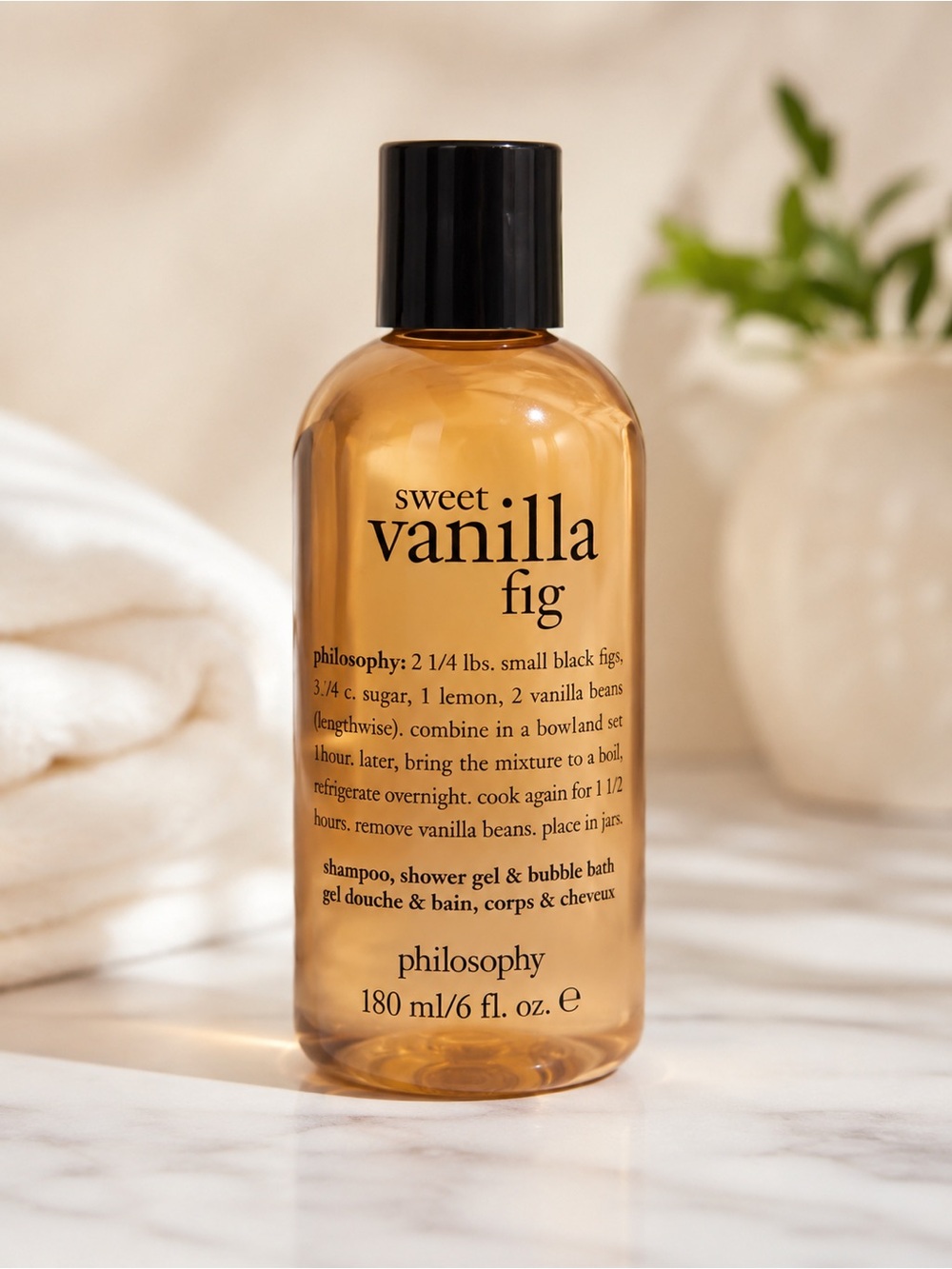 Philosophy Sweet Vanilla Fig Shower Gel & Bubble Bath — Amber